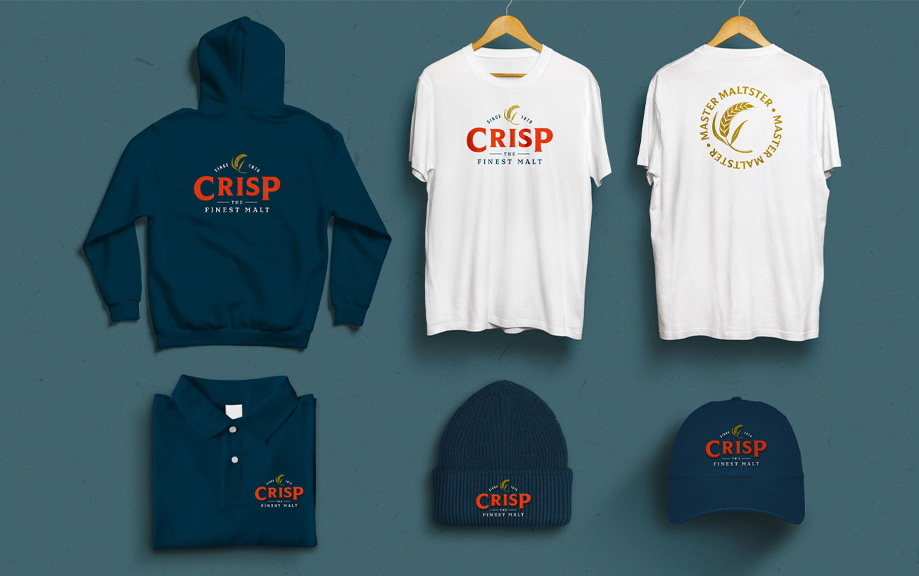 Crisp Maltings Brand Merchandise by Farrows