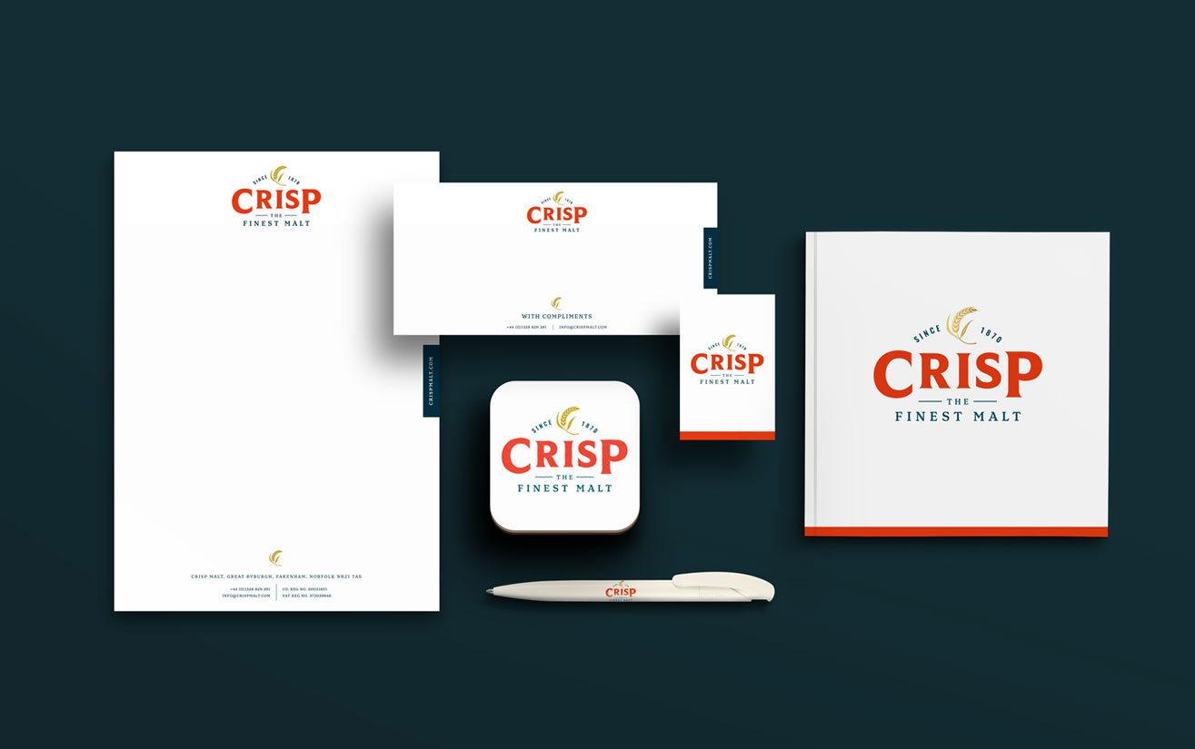 Crisp Maltings Brand Stationary by Farrows