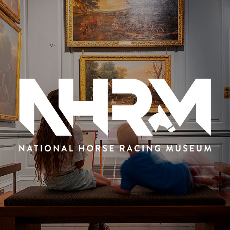 NHRM Logo against a photo of a gallery at the museum